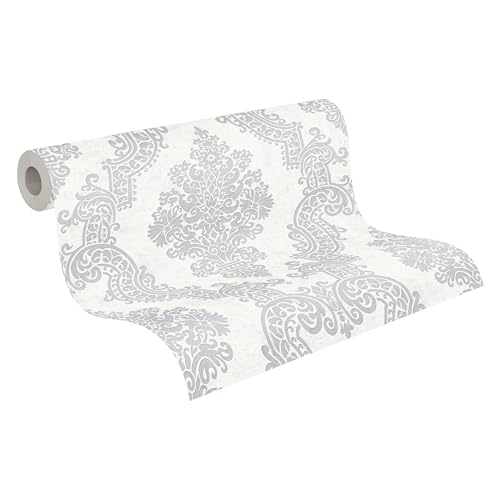 A.S. Création Pure Elegance Vliestapete mit Ornamenten 0,53 x 10,05 m – Weiß, Grau - Barocktapete Made in Germany - 397655 A.S. Création Pure Elegance Vliestapete mit Ornamenten 0,53 x 10,05 m – Weiß, Grau - Barocktapete Made in Germany - 397655 von A.S. Création