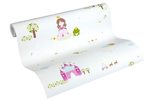 A.S. Création PVC-freie Vliestapete Little Stars Tapete Prinzessin 10,05 m x 0,53 m bunt weiß Made in Germany 358522 35852-2 von A.S. Création