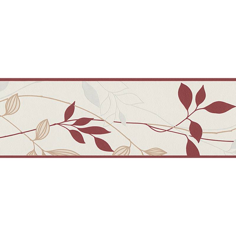 A.S. Création Papierbordüre 'Avenzio 4' Blätter cremefarben/rot 0,17 x 5 m von A.S. Création