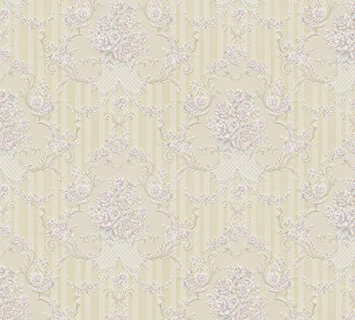 A.S. Création Papiertapete Concerto 3 Tapete mit Floralen Ornamenten Barock 10, 05 M x 0, 53 M grün metallic rosa Made in Germany 765765 7657-65 von A.S. Création