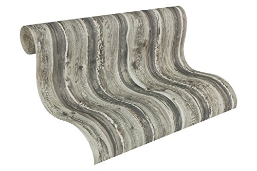 A.S. Création Papiertapete Dekora Natur, Mustertapete in Dielenoptik, beige, braun, grau, 958372 von A.S. Création
