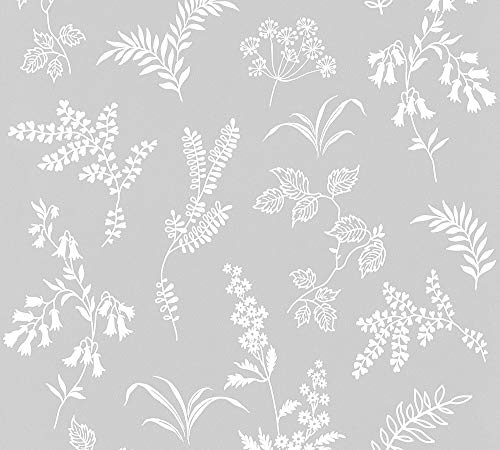 A.S. Création Papiertapete Flavour Tapete mit Blumen floral 10,05 m x 0,53 m grau Made in Germany 366932 36693-2 von A.S. Création
