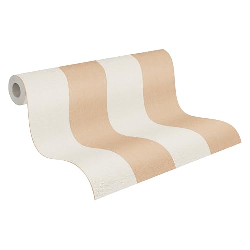 A.S. Création Pure Elegance Vliestapete mit Blockstreifen 0,53 x 10,05 m – Orange, Creme, Weiß – Streifentapete Made in Germany - 397942 A.S. Création Pure Elegance Vliestapete mit Blockstreifen 0,53 x 10,05 m – Orange, Creme, Weiß – Streifentapete Made in Germany - 397942 von A.S. Création