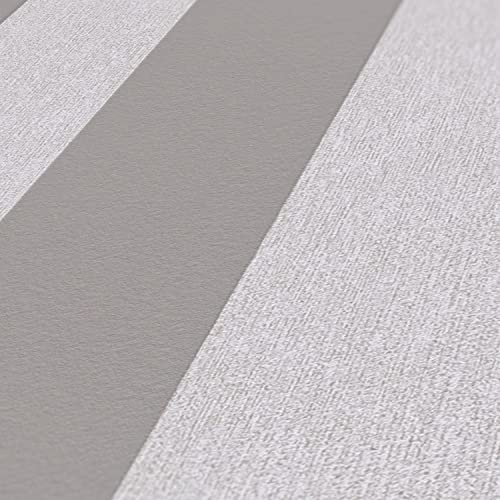 A.S. Création Streifentapete Grau Hellgrau Attractive 2 390293 - Gestreifte Vliestapete - 10,05 m x 0,53 m Made in Germany von A.S. Création