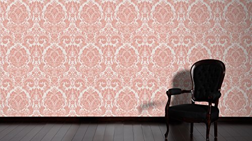 A.S. Création Strukturprofiltapete Kingston Tapete mit Ornamenten barock 10,05 m x 0,53 m metallic rosa Made in Germany 327502 32750-2 von A.S. Création
