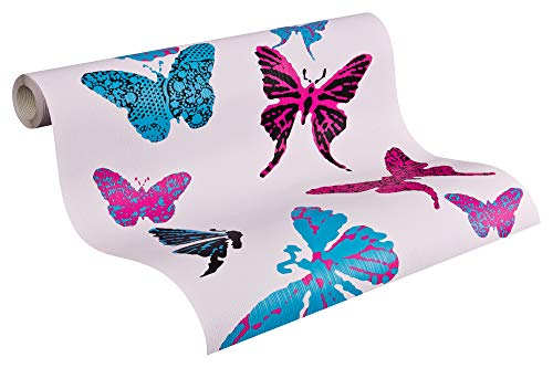 A.S. Création Tapete Boys & Girls 5 Papiertapete Kindertapete 10,05 m x 0,53 m blau schwarz lila 936342 von A.S. Création