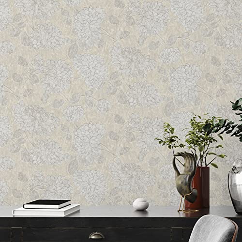 A.S. Création Tapete Floral Beige Weiß Attractive 2 390252 - Blumen Vliestapete - 10,05 m x 0,53 m Made in Germany von A.S. Création