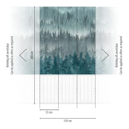 A.S. Création Tapete Wald - hochwertige Vliestapete Landschaft mit Akustikpaneel Optik in Weiß, Blau, Petrol 398111 - moderne Designtapete für verschiedene Wohnräume auf 1,59 m x 2,80 m A.S. Création Tapete Wald - hochwertige Vliestapete Landschaft mit Akustikpaneel Optik in Weiß, Blau, Petrol 398111 - moderne Designtapete für verschiedene Wohnräume auf 1,59 m x 2,80 m von A.S. Création