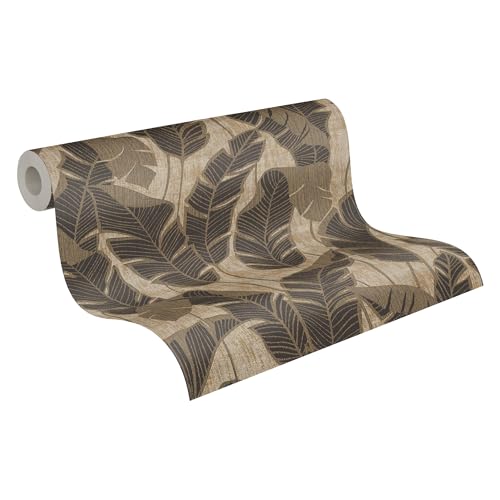 A.S. Création Jade 2 Vliestapete mit Dschungelmotiv 10,05 m x 0,53 m - Beige, Schwarz - Grafiktapete in Dschungeloptik Made in Germany - 395024 von A.S. Création