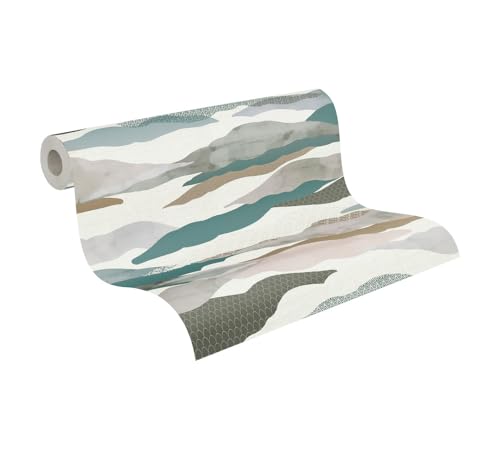 A.S. Création Vliestapete mit Wolken-Motiv 10,05 m x 0,53 m - Blau, Grau, Weiß - Tapete mit Wolkenmuster Mustertapete Made in Germany - 396993 von A.S. Création