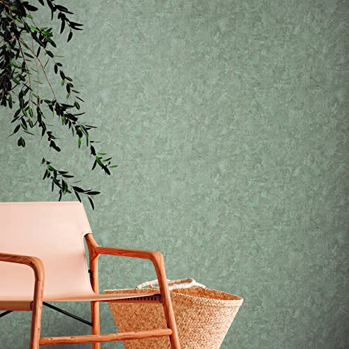 A.S. Création Uni Tapete Used Look Grün Blau PVC-Frei - Natural Living 386391 - Vliestapete einfarbig - 10,05x0,53m Made in Germany von A.S. Création