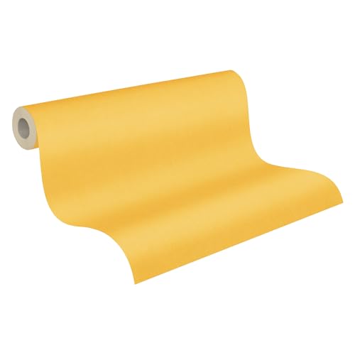 A.S. Création Unitapete Little Love Tapete einfarbig unifarben PVC-freie Vliestapete gelb seidenmatt glatt 383143 von A.S. Création