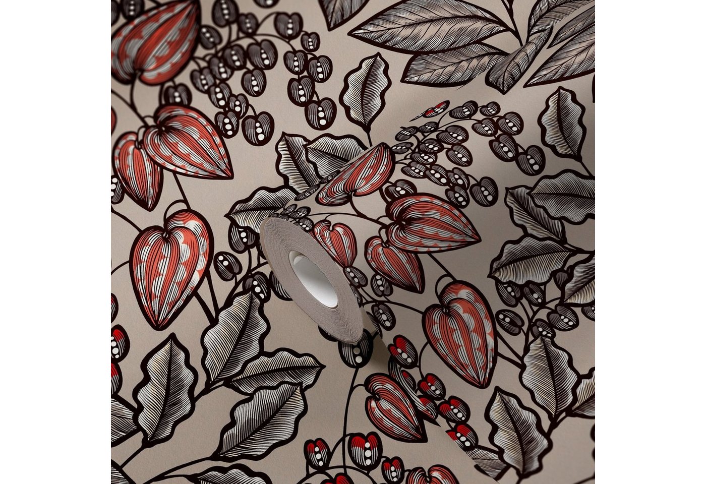 A.S. Création Vinyltapete, Blumen Tapete Braun 377543 Wandtapete Vliestapete Natur Floral von A.S. Création