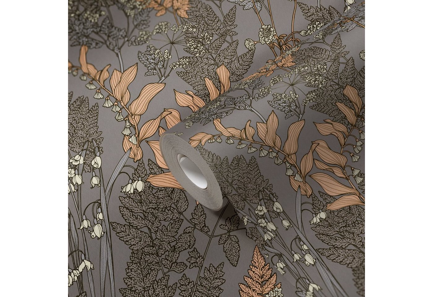 A.S. Création Vinyltapete, Blumentapete Grau 377519 Wandtapete Vliestapete Natur Floral Vlies von A.S. Création