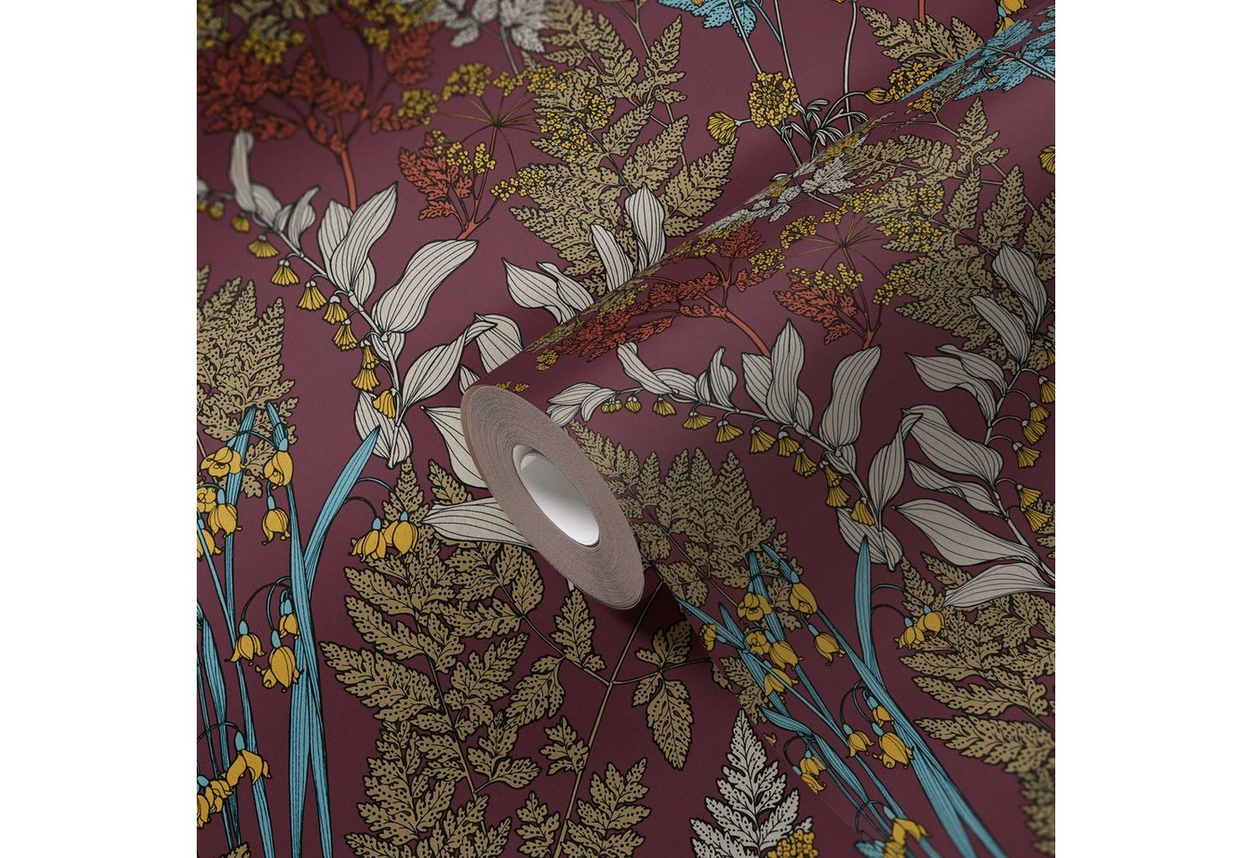 A.S. Création Vinyltapete, Blumentapete Rot 377514 Wandtapete Vliestapete Natur Floral Vlies von A.S. Création