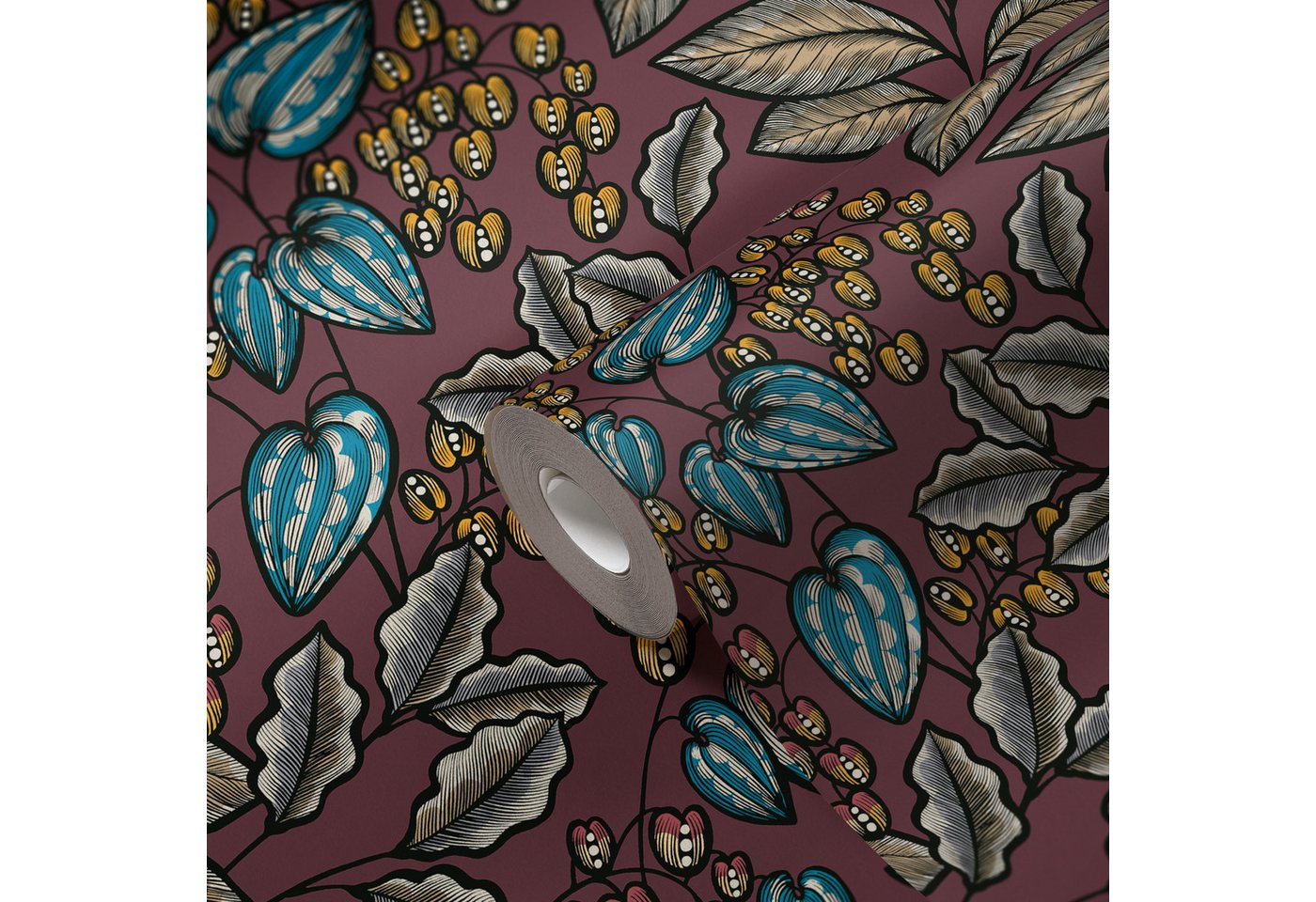 A.S. Création Vinyltapete, Blumentapete Rot 377546 Wandtapete Vliestapete Natur Floral Vlies von A.S. Création