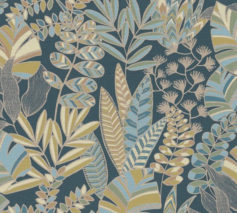 A.S. Création Vliestapete Antigua Tapete Floral, leicht strukturiert, gemustert, matt, neutral, (1 St), Pflanzen Tapete mit Blättern Retro Tapeten Wohnzimmer modern Flur Büro von A.S. Création