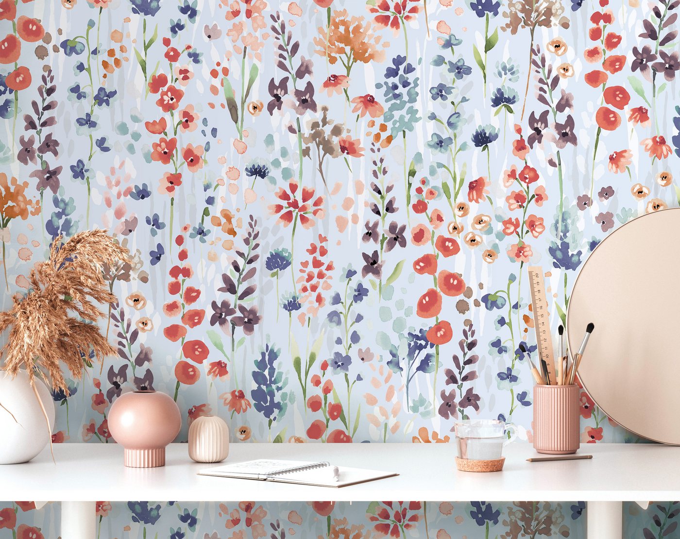 A.S. Création Vliestapete Aquarell Dreams Blümchen-Tapete Mustertapete Blumen Blumen, glatt, matt, (1 St), Vliestapete Blumen für Schlafzimmer Küche Wohnzimmer Blümchen Design von A.S. Création