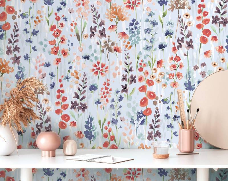 A.S. Création Vliestapete Aquarell Dreams Blümchen-Tapete Mustertapete Blumen Blumen, glatt, matt, (1 St), Vliestapete Blumen für Schlafzimmer Küche Wohnzimmer Blümchen Design von A.S. Création