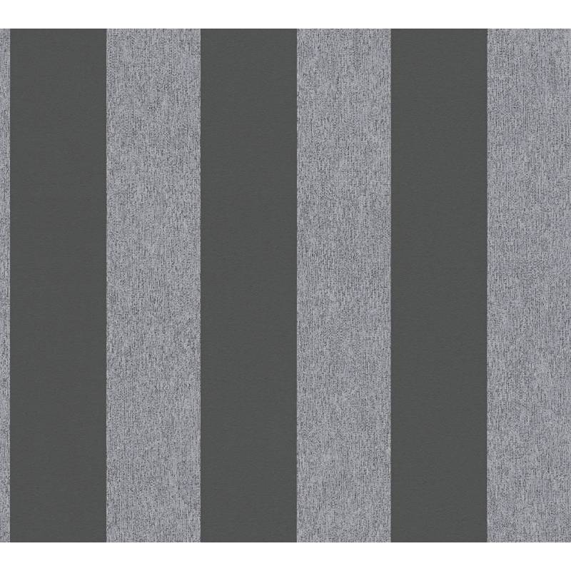 A.S. Création Vliestapete 'Attractive 2' Streifen Blockstreifen schwarz/grau 0,53 x 10,05 m von A.S. Création