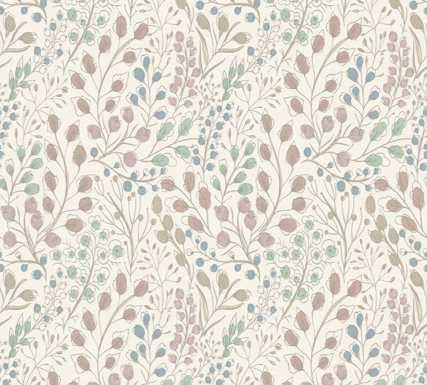 A.S. Création Vliestapete Attractive 2 Tapete mit Blümchen, leicht strukturiert, gemustert, matt, neutral, (1 St), Floral Blumentapete blümchen leicht strukturiert Design Kinderzimmer von A.S. Création