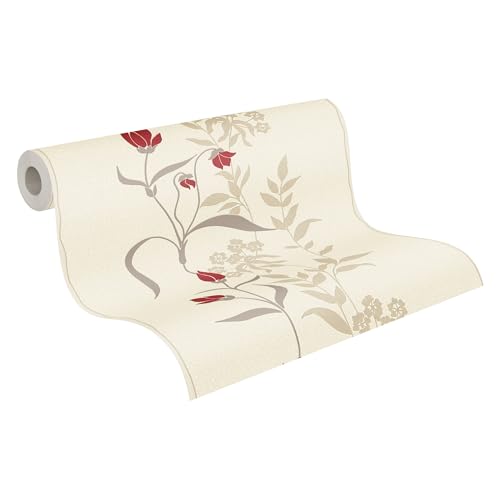 A.S. Création Vliestapete Avenzio Blumentapete floral 10,05 m x 0,53 m creme rot beige 958741 95874-1 von A.S. Création