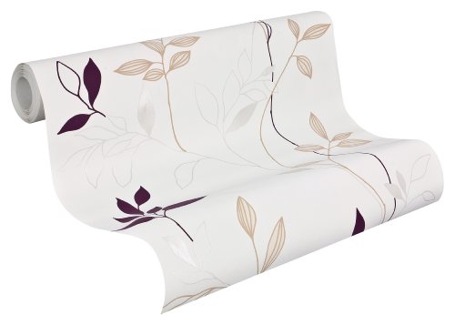 A.S. Création Vliestapete Avenzio Tapete floral 10,05 m x 0,53 m creme lila Made in Germany 249746 2497-46 von A.S. Création