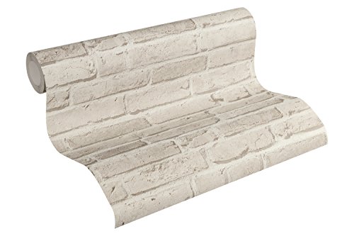 A.S. Création Vliestapete Best of Wood`n Stone 2nd Edition Tapete in Stein Optik fotorealistische Steintapete Backstein 10,05 m x 0,53 m grau Made in Germany 355813 35581-3 von A.S. Création