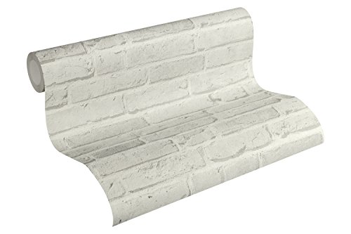A.S. Création Vliestapete Best of Wood`n Stone 2nd Edition Tapete in Stein Optik fotorealistische Steintapete Backstein 10,05 m x 0,53 m grau Made in Germany 355814 35581-4 von A.S. Création