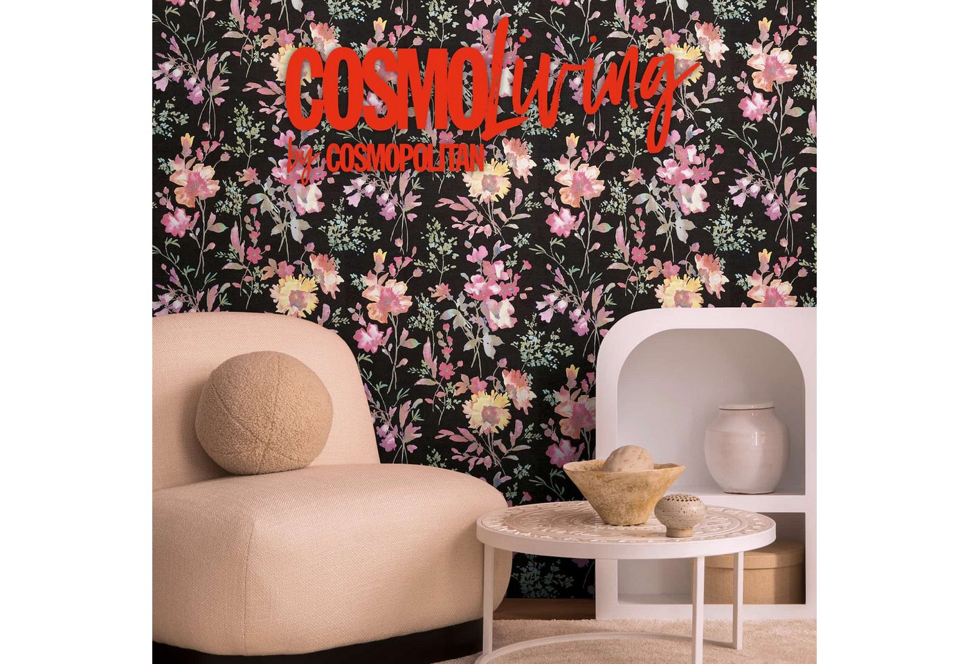 A.S. Création Vliestapete Blumen Vintage Floral Schwarz Rosa 79061-2 COSMOLiving livingwalls A.S. Création Vliestapete Blumen Vintage Floral Schwarz Rosa 79061-2 COSMOLiving livingwalls von A.S. Création