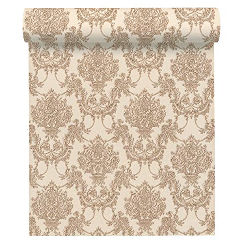 A.S. Création Vliestapete Chateau 5 Tapete mit Ornamenten barock 10,05 m x 0,53 m beige braun metallic Made in Germany 344925 34492-5 von A.S. Création