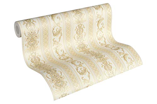 A.S. Création Vliestapete Concerto 3 Tapete mit Ornamenten barock gestreift 10,05 m x 0,53 m creme gelb Made in Germany 335473 33547-3 A.S. Création Vliestapete Concerto 3 Tapete mit Ornamenten barock gestreift 10,05 m x 0,53 m creme gelb Made in Germany 335473 33547-3 von A.S. Création