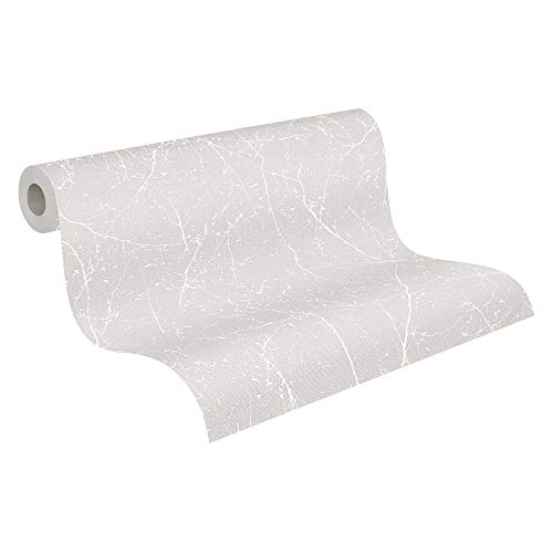 A.S. Création Vliestapete Elegance Tapete im skandinavischen Design 10,05 m x 0,53 m grau metallic weiß Made in Germany 305071 30507-1 von A.S. Création