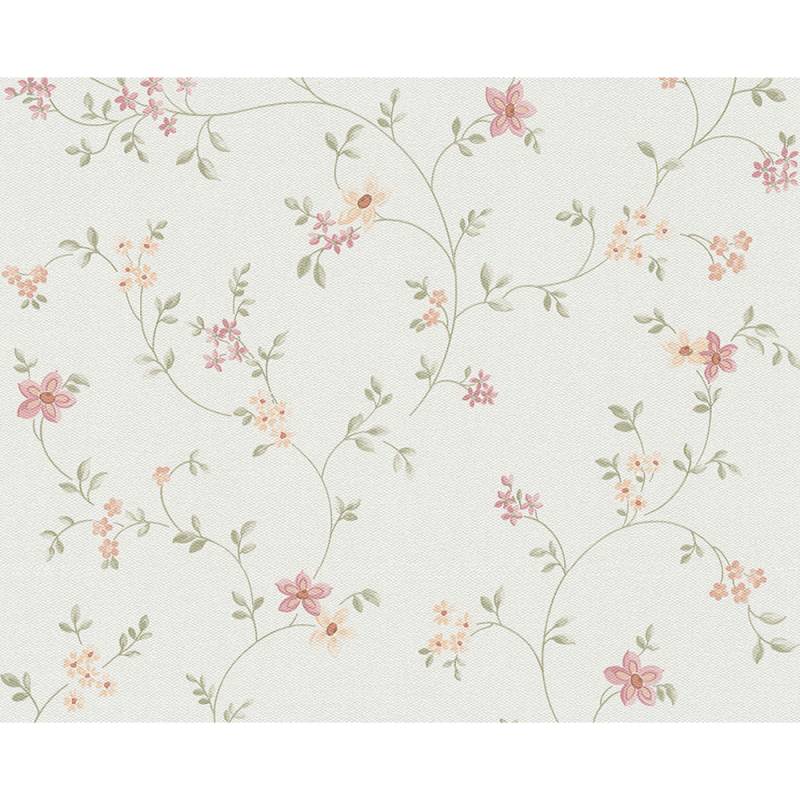 A.S. Création Vliestapete 'Fleuri Pastel' Blumen bunt/grün/weiß 0,53 x 10,05 m von A.S. Création