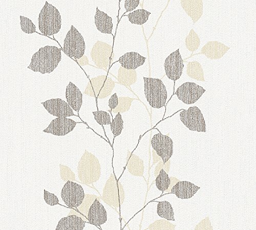 A.S. Création Vliestapete Happy Spring Tapete mit Blumen floral 10,05 m x 0,53 m beige braun weiß Made in Germany 347615 34761-5 von A.S. Création