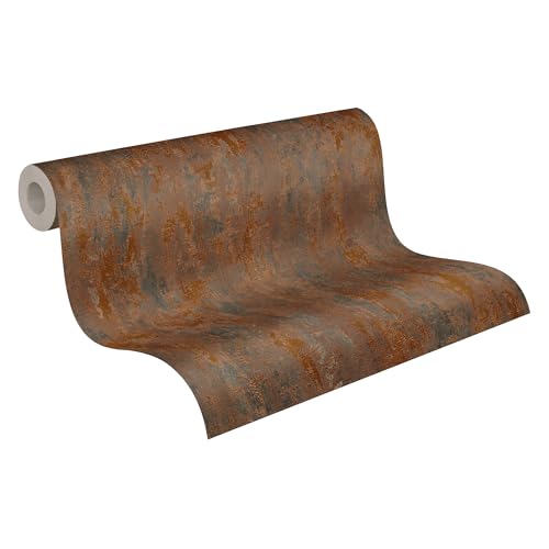A.S. Création Elements Vliestapete mit Rost-Optik 0,53 x 10,05 m – Kupfer, Braun, orange – Rost Tapete metallic Made in Germany – 326511 von A.S. Création