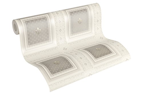 A.S. Création Vliestapete Hermitage 10 Tapete klassisch neo-barock 10,05 m x 0,53 m creme grau Made in Germany 335415 33541-5 von A.S. Création