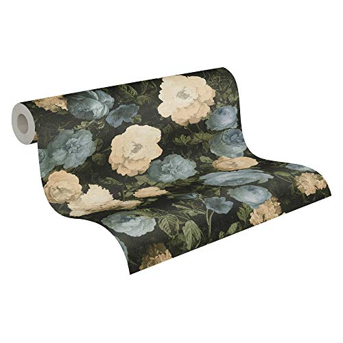 A.S. Création Vliestapete History of Art Rosentapete floral 10,05 m x 0,53 m blau grün creme 376502 37650-2 von A.S. Création