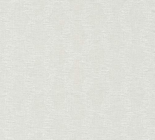 A.S. Création Vliestapete Linen Style Tapete geometrisch grafisch 10,05 m x 0,53 m beige grau weiß Made in Germany 366382 36638-2 von A.S. Création