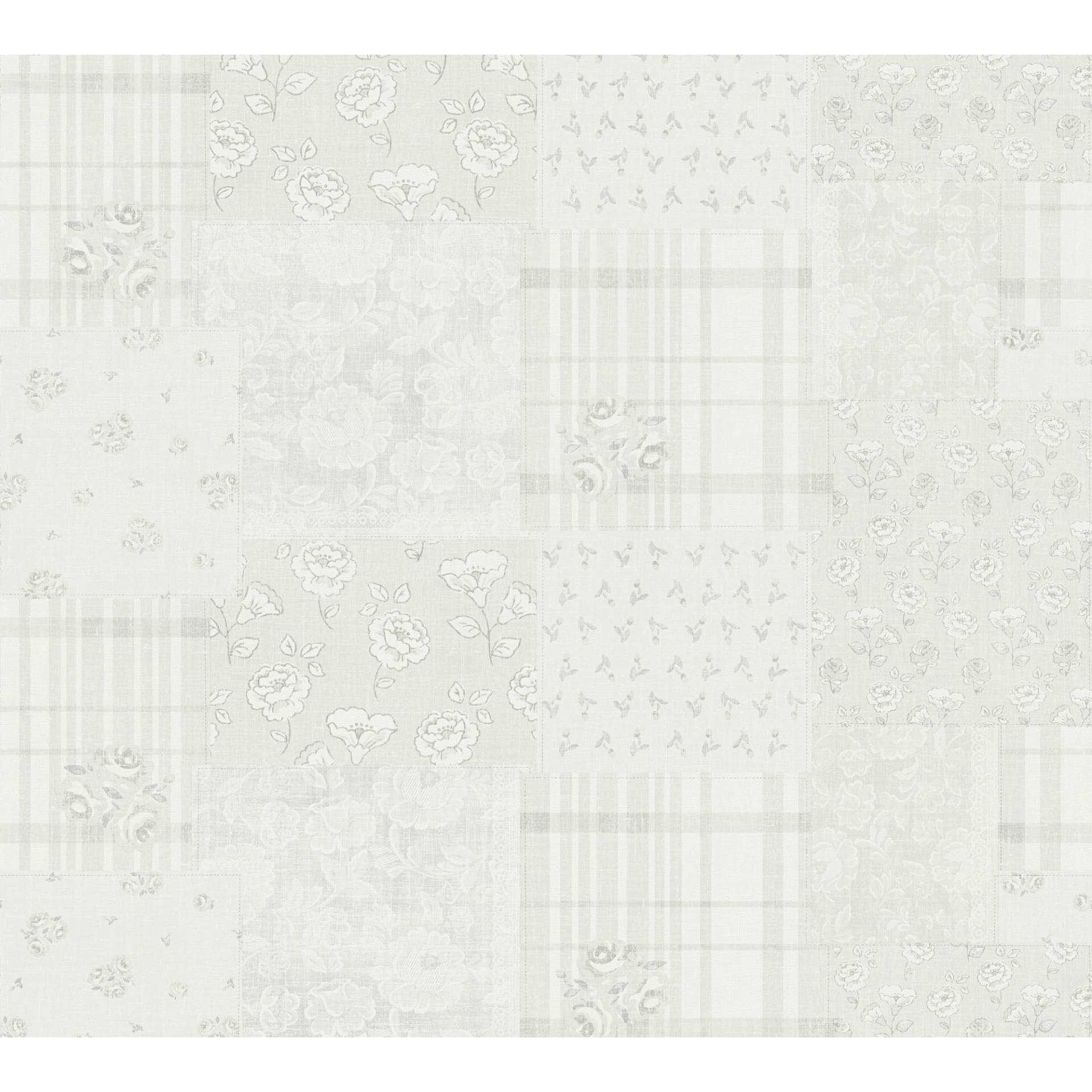 A.S. Création Vliestapete 'Maison Charme' Blumen Patchworkmust grau/weiß 0,53 x 10,05 m A.S. Création Vliestapete 'Maison Charme' Blumen Patchworkmust grau/weiß 0,53 x 10,05 m von A.S. Création