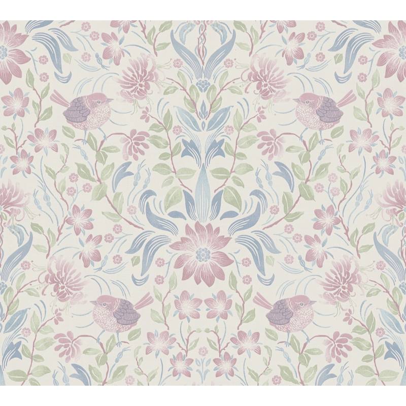 A.S. Création Vliestapete 'Maison Charme' opulentes Blumenmuster blau/rosa 0,53 x 10,05 m von A.S. Création