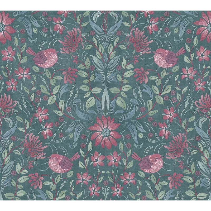 A.S. Création Vliestapete 'Maison Charme' opulentes Blumenmuster grün/rosa 0,53 x 10,05 m von A.S. Création