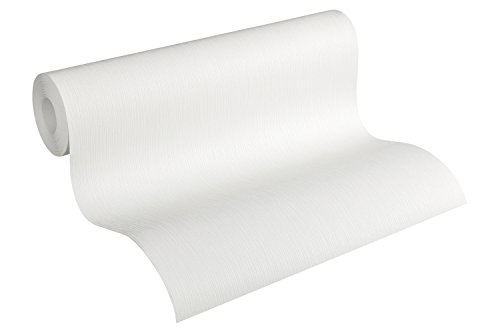 A.S. Création 336371 Vliestapete Meisterputz 15 m Alternative zur Rauhfaser Unitapete, 15 x 0,53 m, weiß von A.S. Création