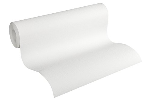 A.S. Création 336381 Vliestapete Meisterputz 15 m Alternative zur Rauhfaser Unitapete, 15 x 0,53 m, weiß von A.S. Création