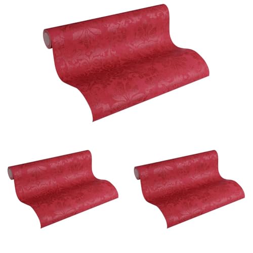 A.S. Création Vliestapete Memory Tapete in Vintage Optik floral 10,05 m x 0,53 m metallic rot Made in Germany 329873 32987-3 (Packung mit 3) von A.S. Création