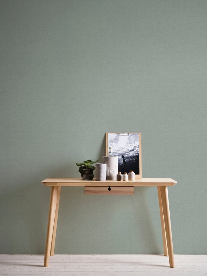 A.S. Création Vliestapete Nara Einfarbig, leicht strukturiert, gemustert, matt, neutral, (1 St), Unitapete Tapeten Wohnzimmer Schlafzimmer Küche modern Flur Design von A.S. Création