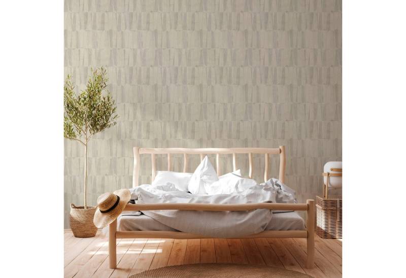 A.S. Création Vliestapete Nara Grafisch, leicht strukturiert, abstrakt, gemustert, leicht glänzend, (1 St), Holzoptik Ethno Tapeten Wohnzimmer Schlafzimmer Küche Flur Design Büro von A.S. Création