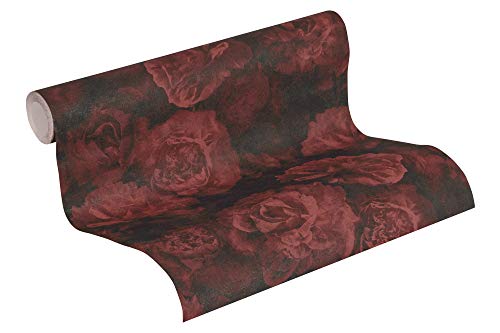 A.S. Création Vliestapete Neue Bude 2.0 Edition 2 Tapete Romantic Flowery mit romantischen Rosen 10,05 m x 0,53 m rot schwarz Made in Germany 374024 37402-4 von A.S. Création