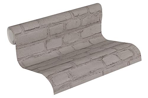 A.S. Création Vliestapete Neue Bude 2.0 Edition 2 Tapete Stones & Structure in Vintage Backstein Optik 10,05 m x 0,53 m grau schwarz Made in Germany 374143 37414-3 von A.S. Création