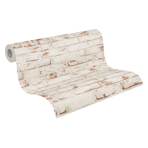 A.S. Création Vliestapete 10,05 m x 0,53 m in urbaner Ziegelwand-Optik - Rot, Braun, Beige - Tapete mit 3D-Steinoptik Made in Germany - 907813 von A.S. Création